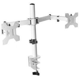 Mars Gaming Soporte de Mesa Dual para 2 Monitores 13-27" MARM2 - Giratorio 180°, Inclinable, Rotación 360°, Carga 8kg por Brazo, Compatible VESA 75x75/100x100 mm